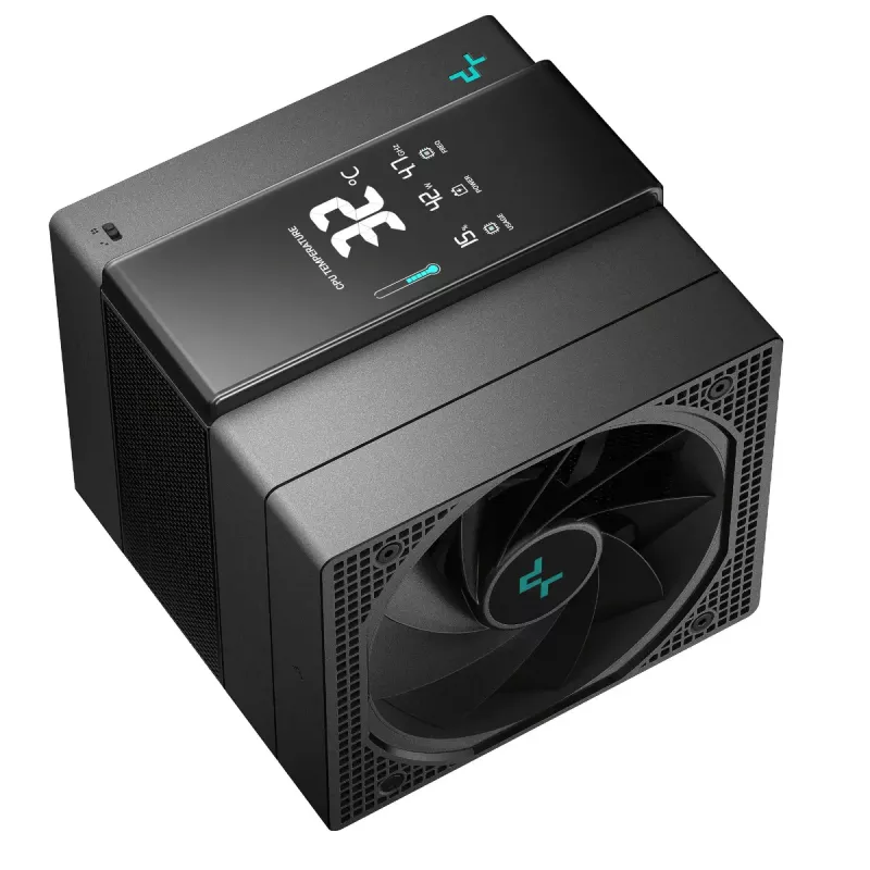 Dissipador de ar DeepCool ASSASSIN IV VC VISION — ventoinha dupla 120/140 mm, 300 W TDP, 7 heatpipes, compatível LGA115x/LGA1200/LGA1700/LGA20xx, preto