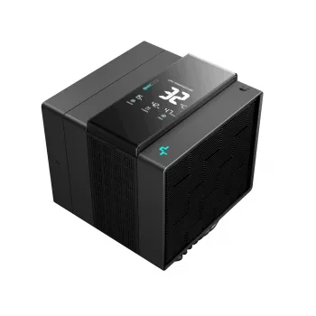 Dissipador de ar DeepCool ASSASSIN IV VC VISION — ventoinha dupla 120/140 mm, 300 W TDP, 7 heatpipes, compatível LGA115x/LGA1200/LGA1700/LGA20xx, preto