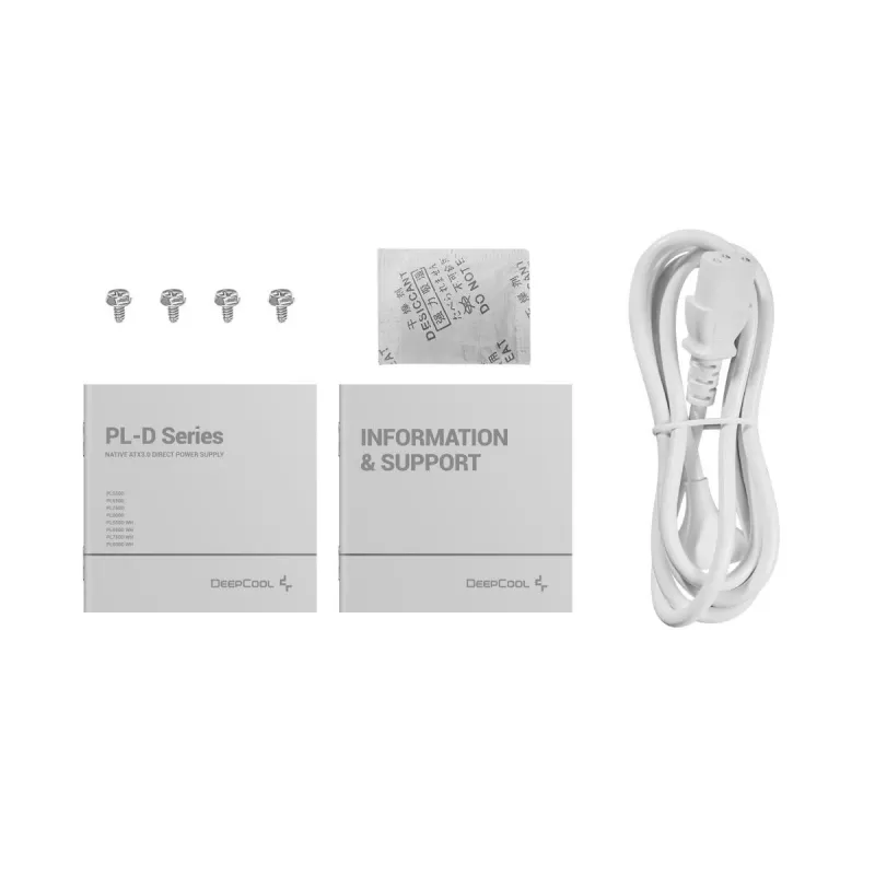 Fonte de alimentação DeepCool PL750D WH — 750 W, ATX 20+4-Pin, 80 PLUS Bronze, ventoinha de 120 mm, branco