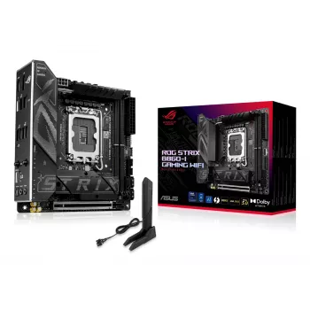 Motherboard ASUS ROG STRIX B860-I GAMING WIFI — Intel B860, LGA 1851, mini ITX, 2× DDR5 DIMM (até 128 GB), Wi‑Fi 7, 2.5Gb LAN