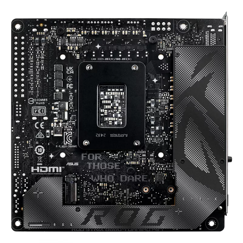 Motherboard ASUS ROG STRIX B860-I GAMING WIFI — Intel B860, LGA 1851, mini ITX, 2× DDR5 DIMM (até 128 GB), Wi‑Fi 7, 2.5Gb LAN