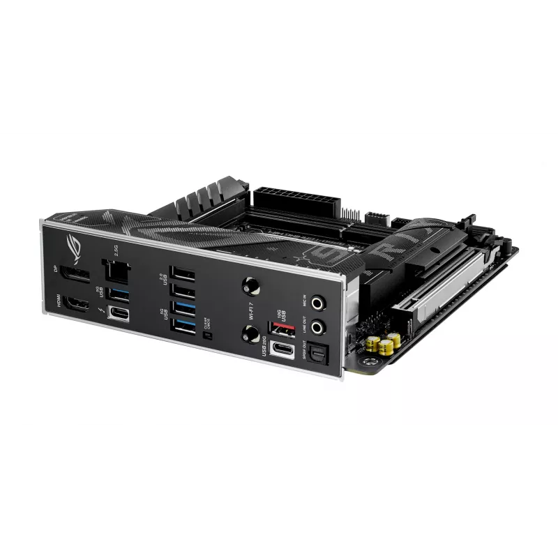 Motherboard ASUS ROG STRIX B860-I GAMING WIFI — Intel B860, LGA 1851, mini ITX, 2× DDR5 DIMM (até 128 GB), Wi‑Fi 7, 2.5Gb LAN