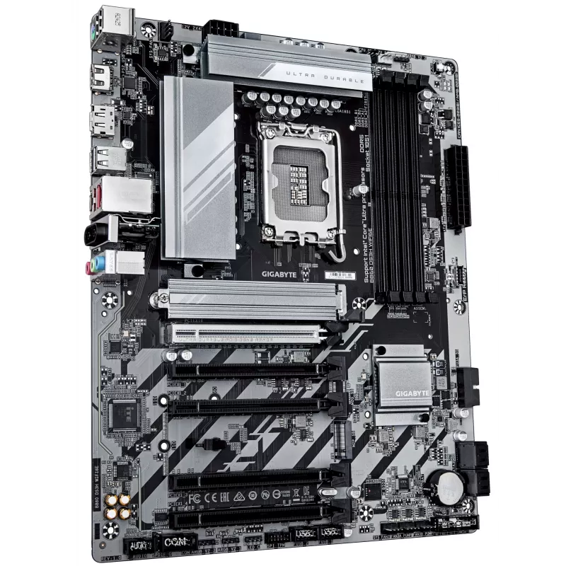 Motherboard GIGABYTE B860 DS3H WIFI6E - CPUs Intel Core Ultra Series, VRM 8+1+2+2 fases, até 9066MHz DDR5, 1xPCIe 5.0 + 1xPCIe 4.0 M.2, 2.5GbE LAN, WIFI 6E, USB 3.2 Gen 2x2