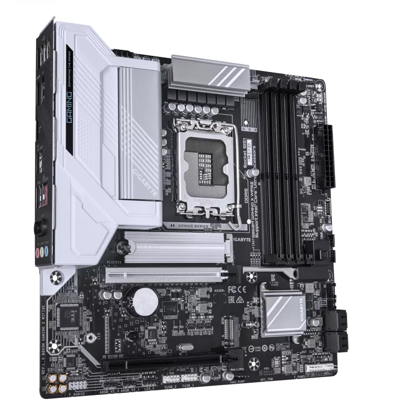 Motherboard GIGABYTE B860M GAMING X WIFI6E - CPUs Intel Core Ultra Series, VRM 8+1+2+2 fases, até 9200MHz DDR5, 1xPCIe 5.0 + 1xPCIe 4.0 M.2, 2.5GbE LAN, WIFI 6E, USB 4