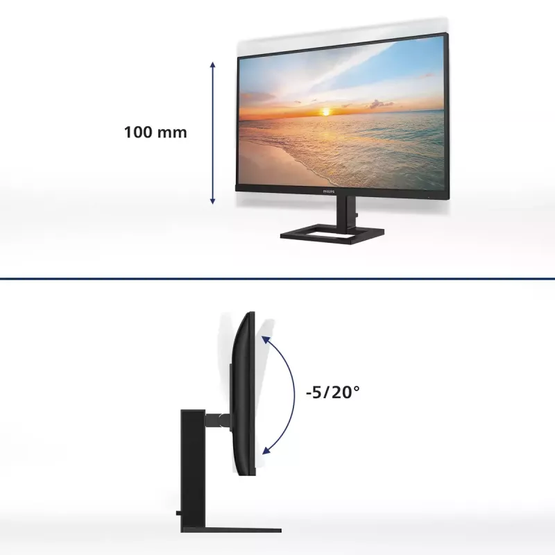 Monitor de computador Philips 1000 series 27E1N1900AE/00 68,6 cm (27 polegadas) 3840 x 2160 píxeis 4K Ultra HD LCD preto