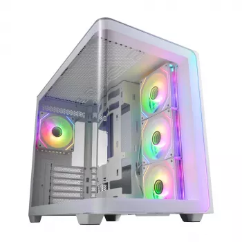 Caixa FSP M580-WA Midi Tower mITX, mATX Branco ARGB, Midi Tower, PC, Branco, ATX, micro ATX, Mini-ITX, Vidro, SPCC, Gaming