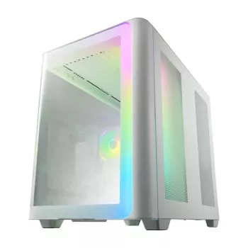 Caixa FSP M580-WA Midi Tower mITX, mATX Branco ARGB, Midi Tower, PC, Branco, ATX, micro ATX, Mini-ITX, Vidro, SPCC, Gaming
