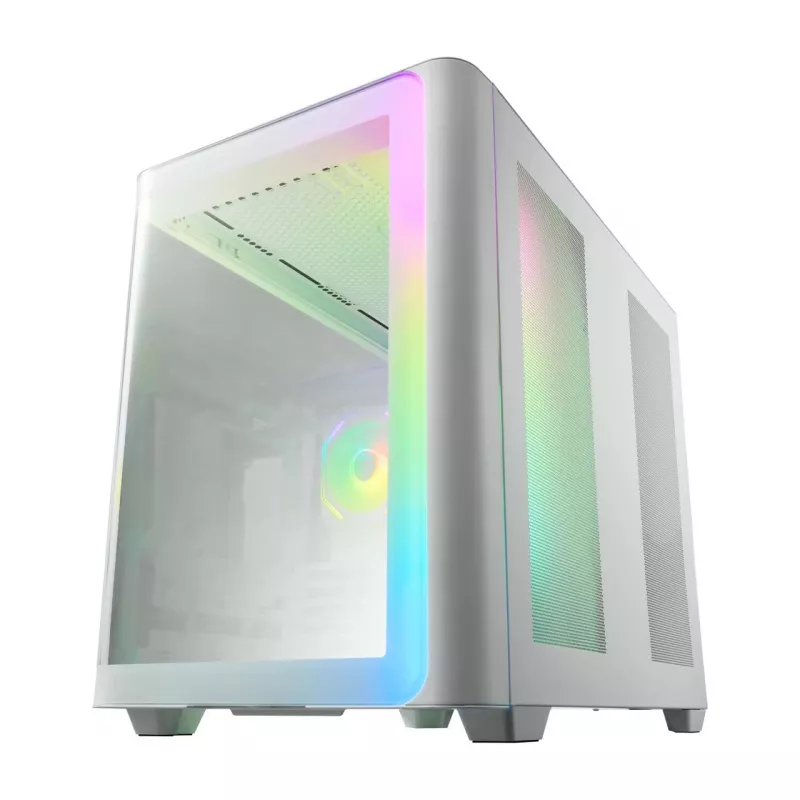 Caixa FSP M580-WA Midi Tower mITX, mATX Branco ARGB, Midi Tower, PC, Branco, ATX, micro ATX, Mini-ITX, Vidro, SPCC, Gaming