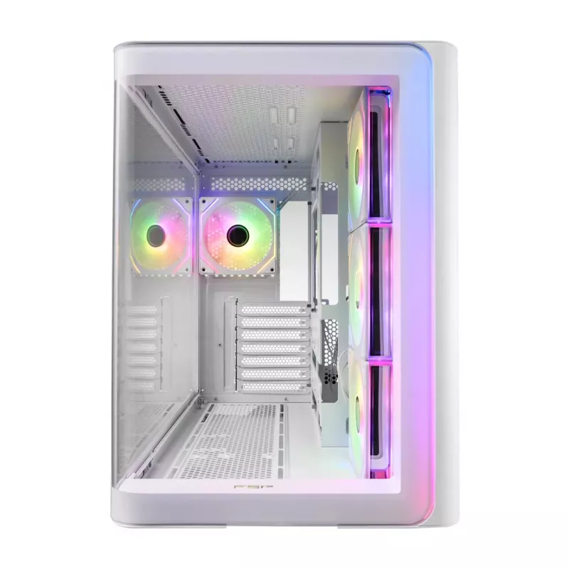 Caixa FSP M580-WA Midi Tower mITX, mATX Branco ARGB, Midi Tower, PC, Branco, ATX, micro ATX, Mini-ITX, Vidro, SPCC, Gaming