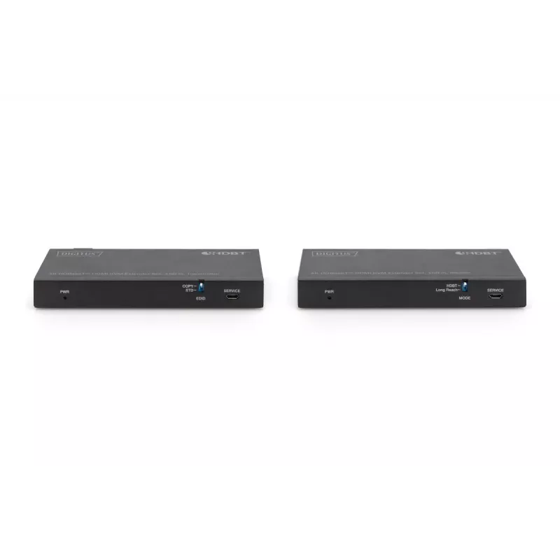 Conjunto extensor KVM HDBaseT DIGITUS. 150m 4K/60Hz. USB 2.0. PoC. IR. Preto