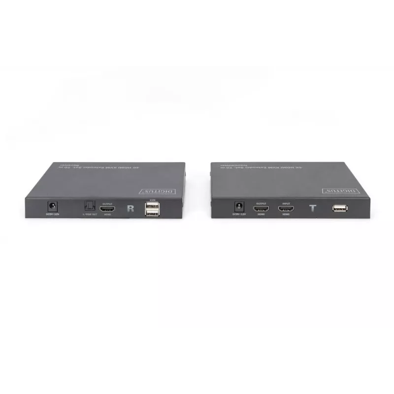 Conjunto extensor KVM HDMI 2.0 DIGITUS – 70 m, USB 1.1, suporte para painel tátil
