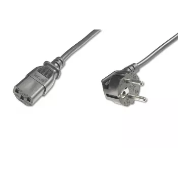 Cabo de alimentação DIGITUS, CEE 7/7 (Type-F) 90° angular - C13 macho/fêmea, 5m H05VV-F3G 1,0 mm² preto diretiva UE