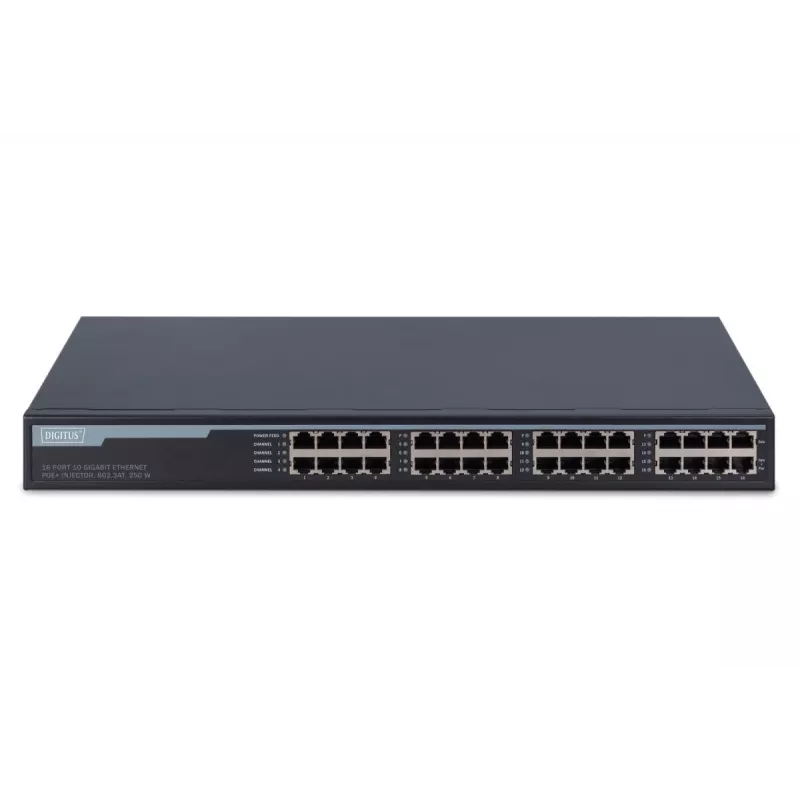 Injetor Gigabit Ethernet PoE+ Digitus DN-95116 16 portas 250W