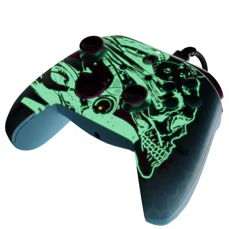 PDP REMATCH GLOW Advanced comando com fio Android Dreams, brilha no escuro, para Xbox Series X|S, Xbox One, PC, USB-C, cabo de 2,43 m, multicolor