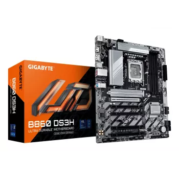 Placa-mãe GIGABYTE B860 DS3H – Compatível com CPUs Intel Core Ultra, VRM 8+1+2+2 fases, até 9066 MHz DDR5, 1x PCIe 5.0 + 1x PCIe 4.0 M.2, LAN 2,5 GbE, USB 3.2 Gen 2x2