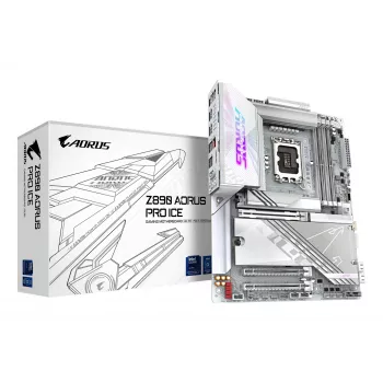 Placa-mãe GIGABYTE Z890 AORUS PRO ICE — Intel Z890, LGA 1851, ATX, DDR5, 4x DIMM, 4x M.2, LAN 2.5 Gb, Wi‑Fi