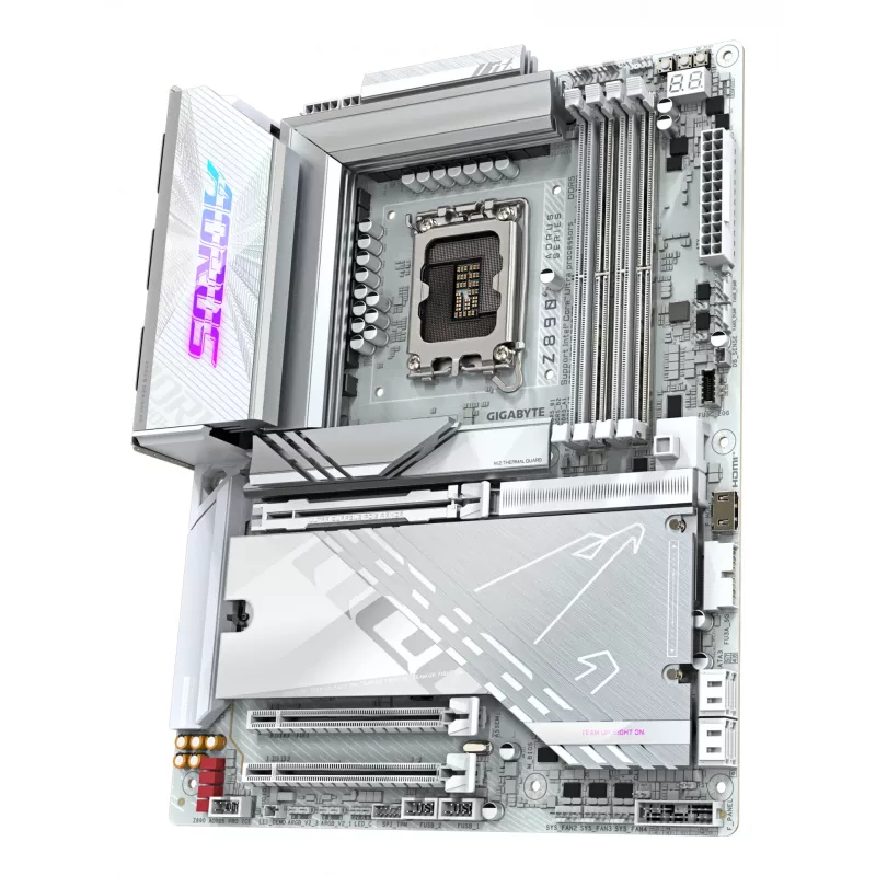 Placa-mãe GIGABYTE Z890 AORUS PRO ICE — Intel Z890, LGA 1851, ATX, DDR5, 4x DIMM, 4x M.2, LAN 2.5 Gb, Wi‑Fi
