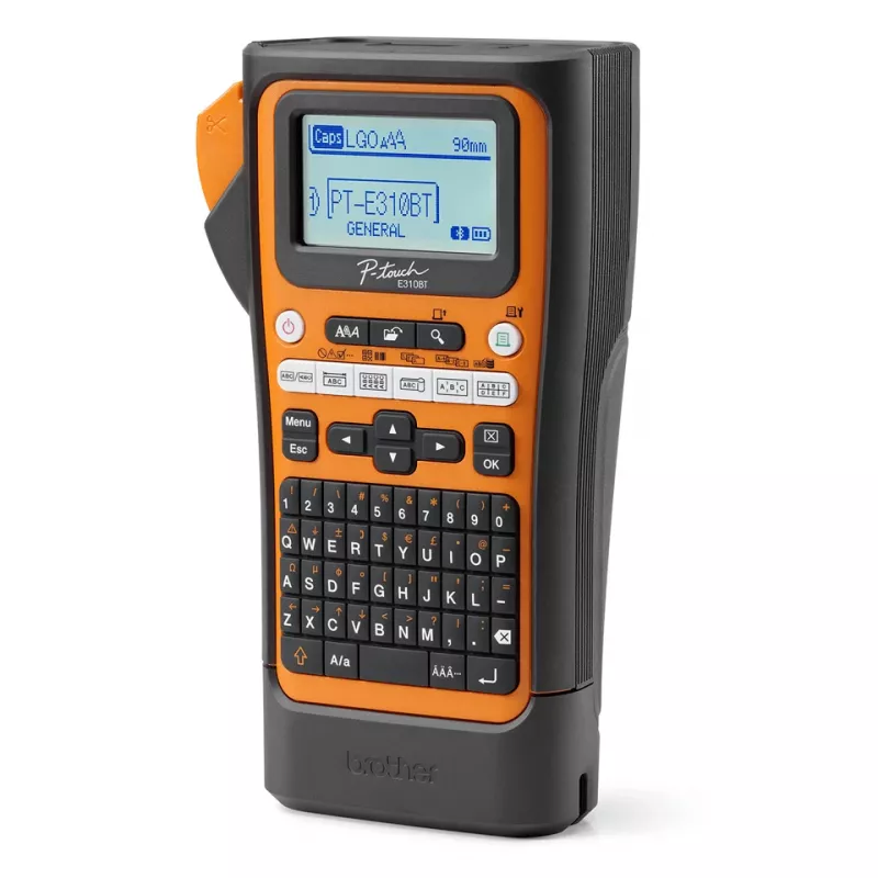 Impressora de etiquetas Brother PT-E310BTVP transferência térmica 180 x 180 dpi 20 mm/s com fios e sem fios HSE/TZe Bluetooth QWERTY