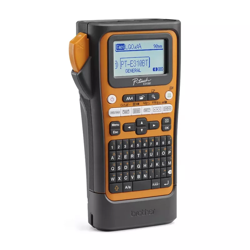 Impressora de etiquetas Brother PT-E310BTVP transferência térmica 180 x 180 dpi 20 mm/s com fios e sem fios HSE/TZe Bluetooth QWERTY