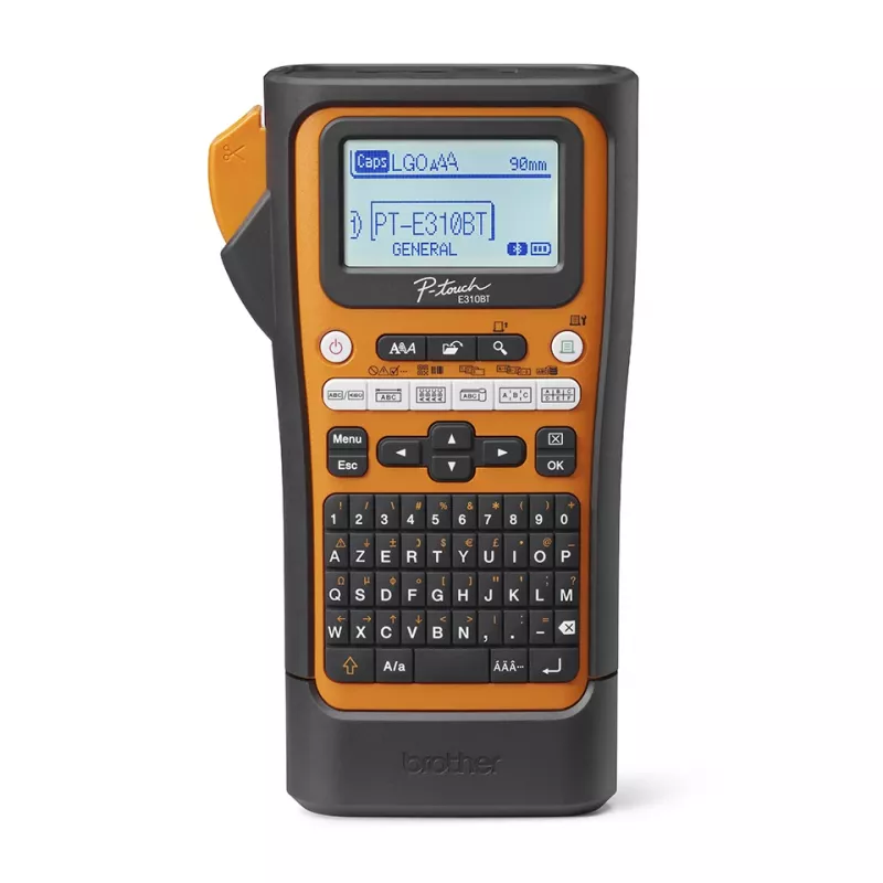 Impressora de etiquetas Brother PT-E310BTVP transferência térmica 180 x 180 dpi 20 mm/s com fios e sem fios HSE/TZe Bluetooth QWERTY