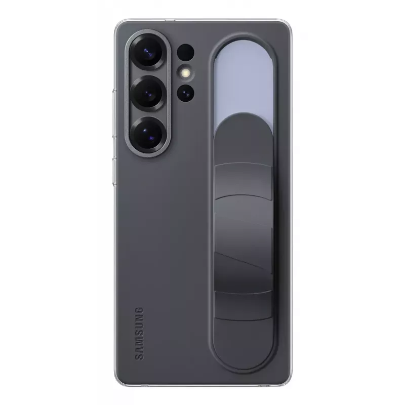 Samsung EF-GS938CBEGWW Standing Grip capa para Galaxy S25 Ultra, silicone, preta