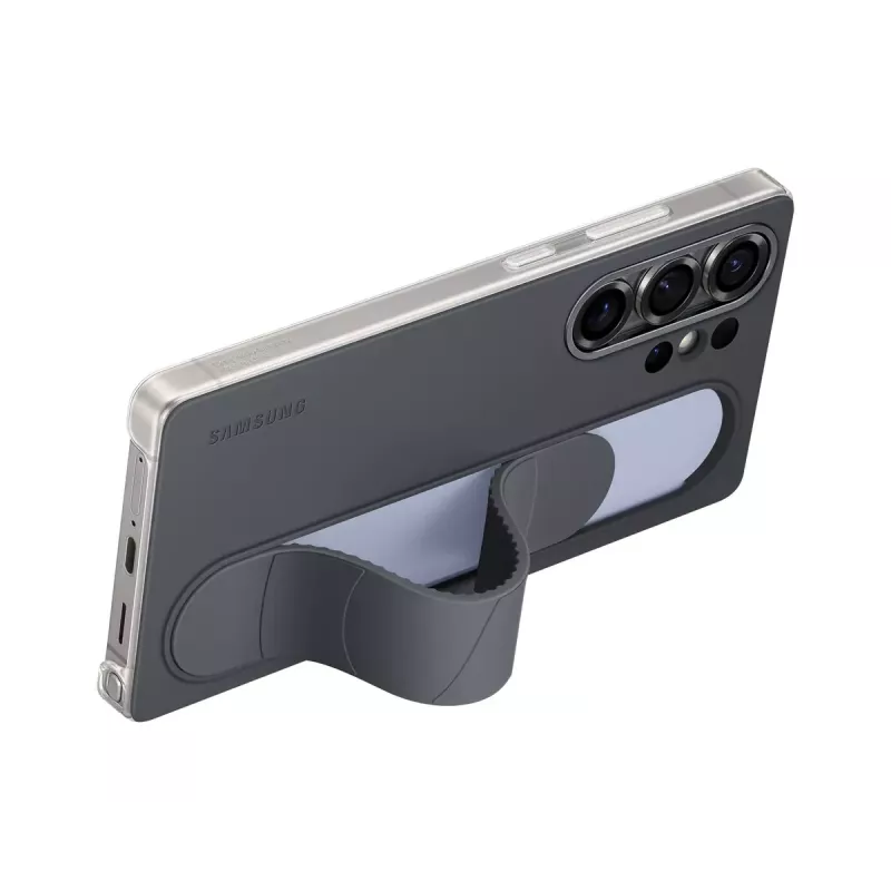 Samsung EF-GS938CBEGWW Standing Grip capa para Galaxy S25 Ultra, silicone, preta