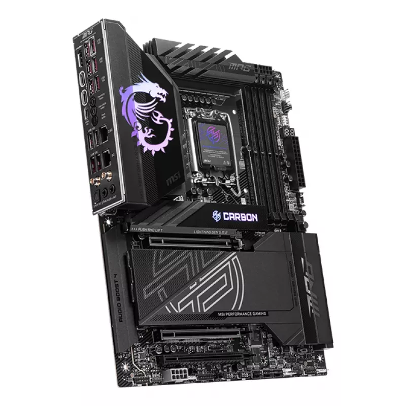 Motherboard MSI MPG Z890 CARBON WIFI ATX — Intel LGA1851, Z890, DDR5, 4x DIMM, 5x M.2, Wi‑Fi 7, LAN 2,5Gb