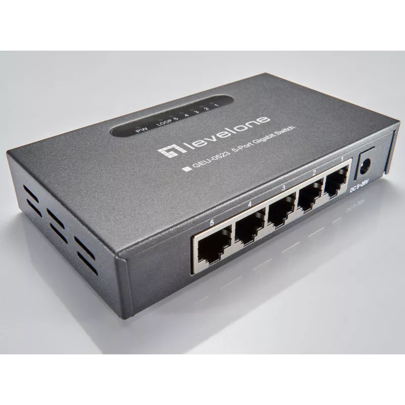 LevelOne GEU-0523 Switch de rede não gerido Gigabit Ethernet (10/100/1000) preto