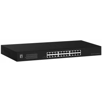 LevelOne Switch 24x GE GEU-2431 Kit de montagem em rack 19 polegadas não gerido Gigabit Ethernet (10/100/1000) 1U preto