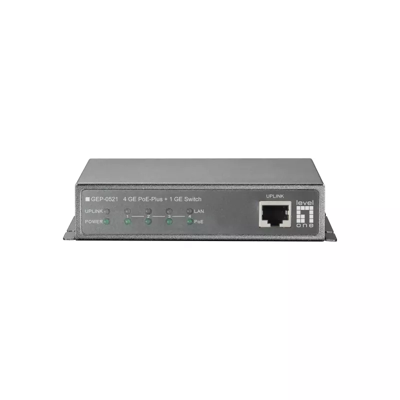 Switch Não Gerido LevelOne 5 portas Gigabit PoE