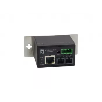 Conversor de Meios Industrial LevelOne RJ45 para ST Fast Ethernet, fibra multimodo, 2 km, -40 °C a 75 °C