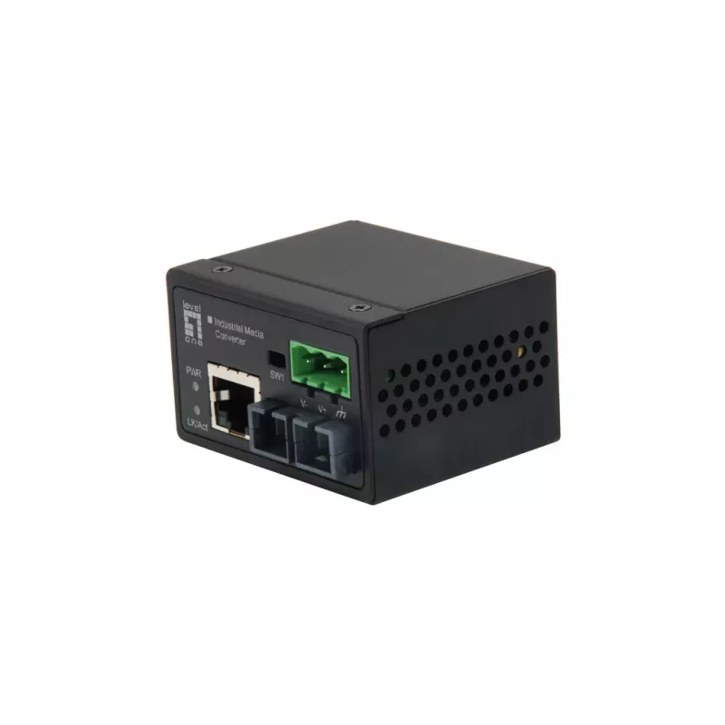 LevelOne IEC-4002 conversor de meios industrial de RJ45 para ST, Fast Ethernet 100 Mbps, fibra multimodo, 1310 nm, 2 km