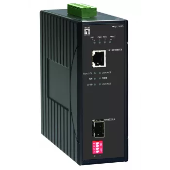 Conversor de Meios Industrial LevelOne RJ45 para SFP Gigabit, -40 °C a 75 °C