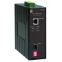 LevelOne IEC-2000 conversor de meios industrial Gigabit de RJ45 para SFP, IP30, 12-48 V DC, alumínio, preto