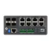 LevelOne IGP-1271 TURING switch industrial gerido L3 Lite Gigabit PoE+, 12 portas (8 x PoE+, 4 x SFP), 240 W, calha DIN, DC