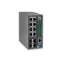 LevelOne IGU-1271 TURING switch industrial gerido L3 Lite Gigabit, 12 portas (8 x RJ45, 4 x SFP), calha DIN, DC