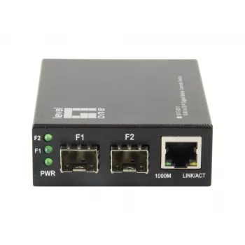 Switch Conversor de Meios LevelOne RJ45 para SFP Gigabit, 2 x SFP, 1 x RJ45