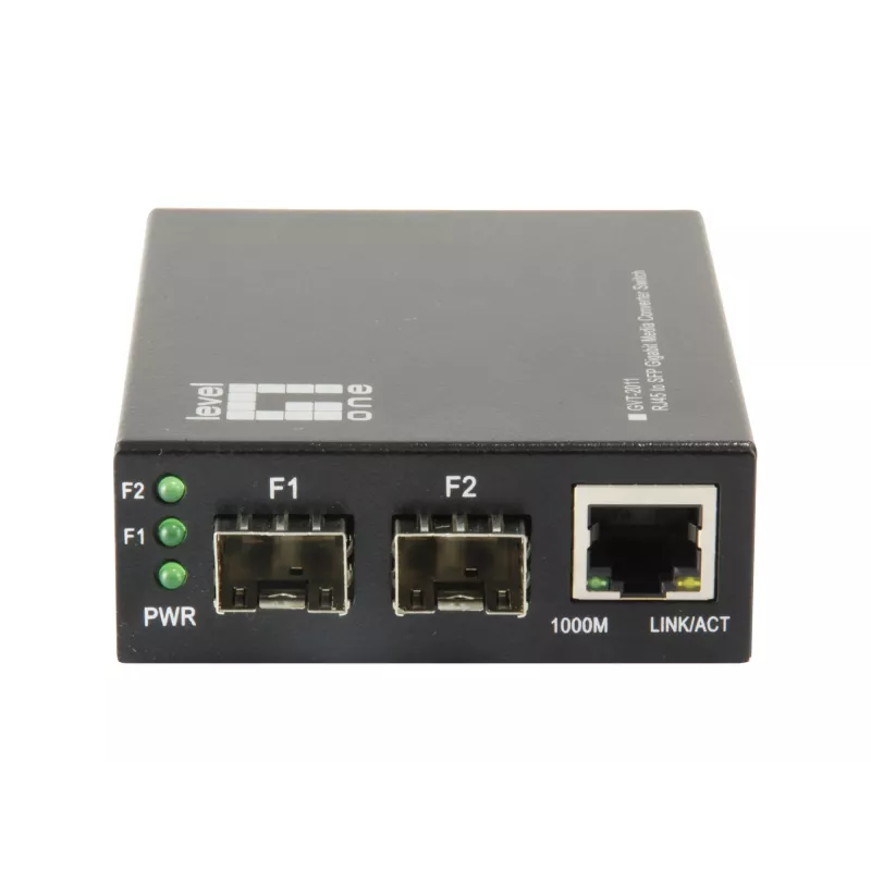 Switch Conversor de Meios LevelOne RJ45 para SFP Gigabit, 2 x SFP, 1 x RJ45