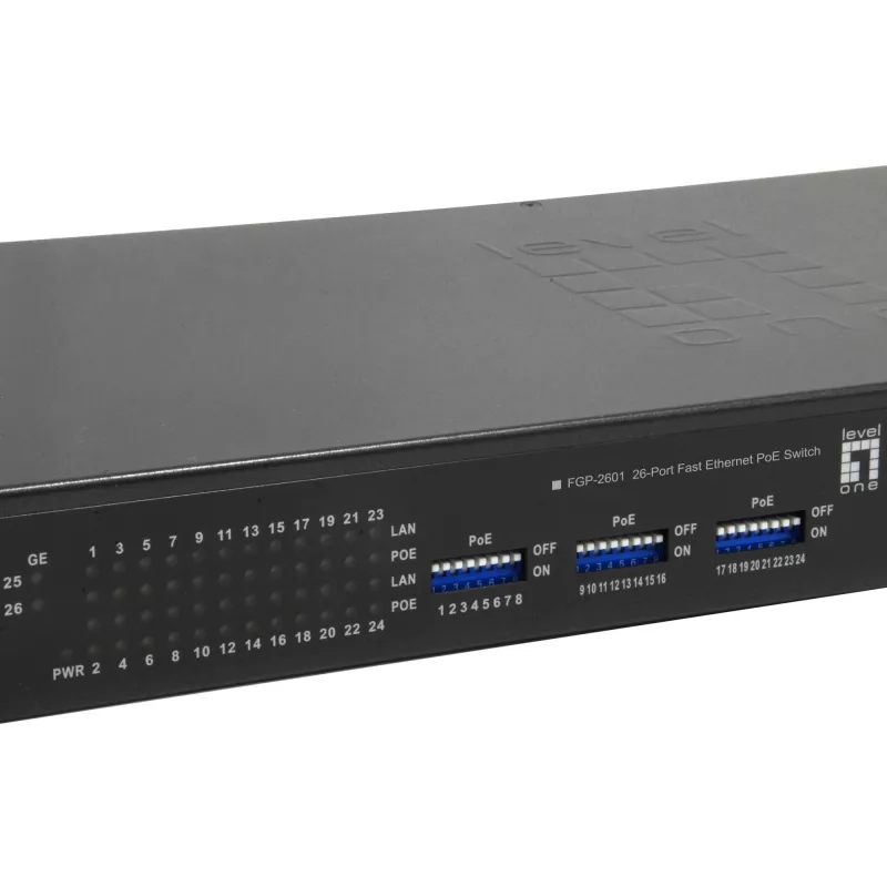 Switch não gerido LevelOne FGP-2601W150 26 portas Fast Ethernet PoE