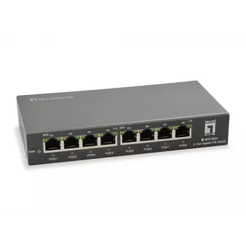 Switch PoE Gigabit LevelOne de 8 portas, 802.3at/af PoE, 120W