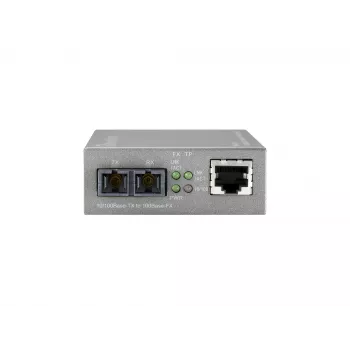Conversor de mídia Fast Ethernet gerido LevelOne RJ45 para SC, fibra monomodo, 20 km