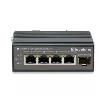 Switch de rede LevelOne IGU-0501 Gigabit Ethernet PoE preto