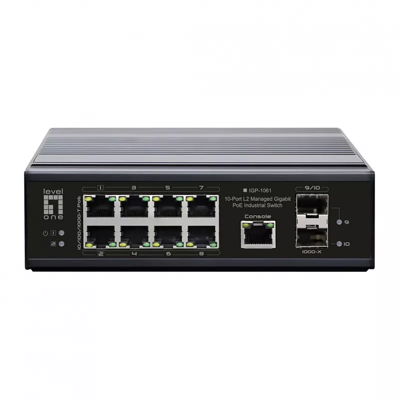 Switch de rede LevelOne IGP-1061 gerido L2 Gigabit Ethernet (10/100/1000) Power over Ethernet (PoE) preto