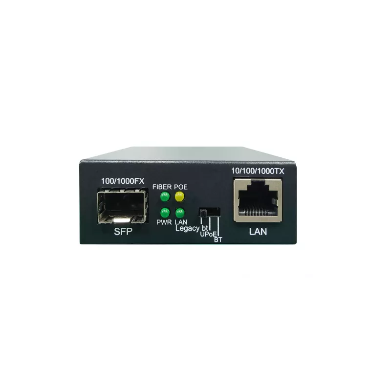Conversor de mídia LevelOne RJ45 para SFP Gigabit, 802.3bt 90W PoE PSE