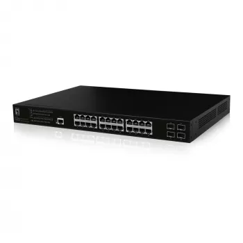 Switch de rede LevelOne GEP-2861 gerido L2 Gigabit Ethernet (10/100/1000) Power over Ethernet (PoE) 1U preto
