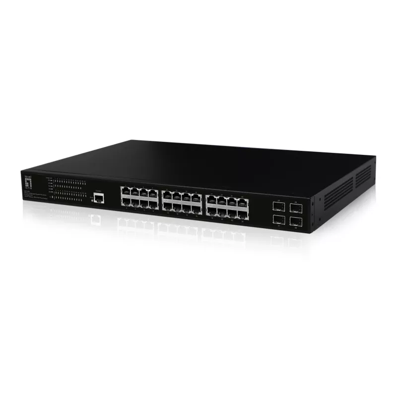 Switch de rede LevelOne GEP-2861 gerido L2 Gigabit Ethernet (10/100/1000) Power over Ethernet (PoE) 1U preto