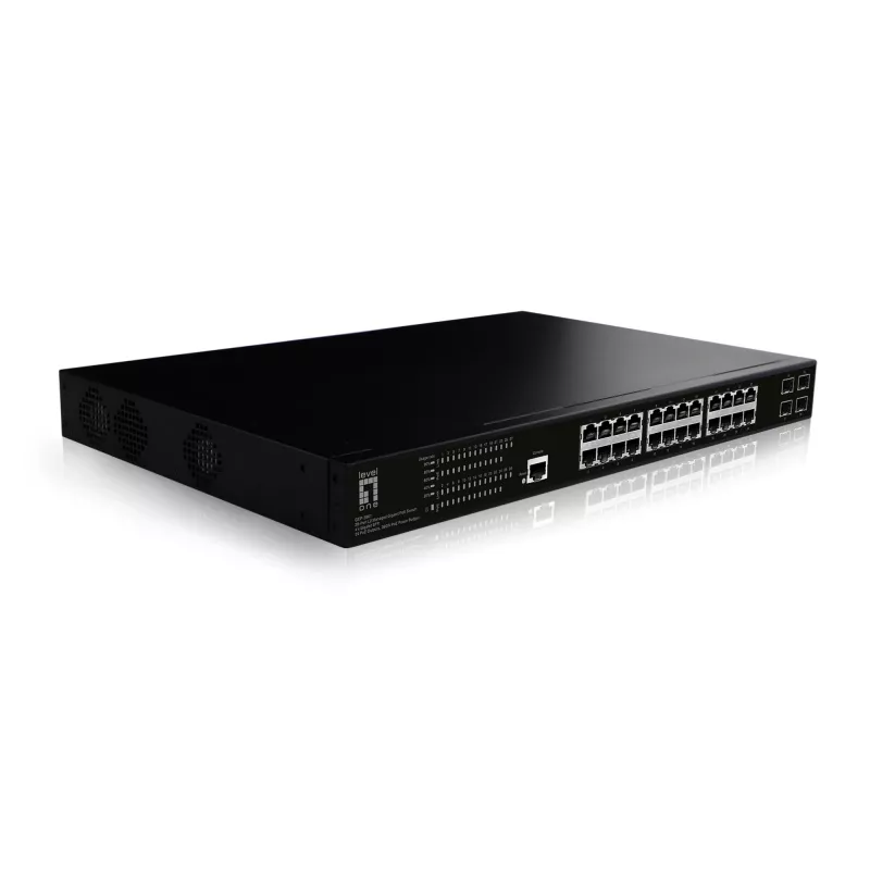 Switch de rede LevelOne GEP-2861 gerido L2 Gigabit Ethernet (10/100/1000) Power over Ethernet (PoE) 1U preto