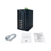 Switch industrial gerido L2 Plus LevelOne 20 portas, 8 x 1GbE RJ45, 8 x 1GbE SFP, 4 x 1/2.5GbE SFP, calha DIN, -40 °C a 80 °C