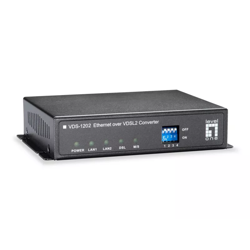 LevelOne VDS-1202 Conversor de Media de Rede 100 Mbit/s Cinzento