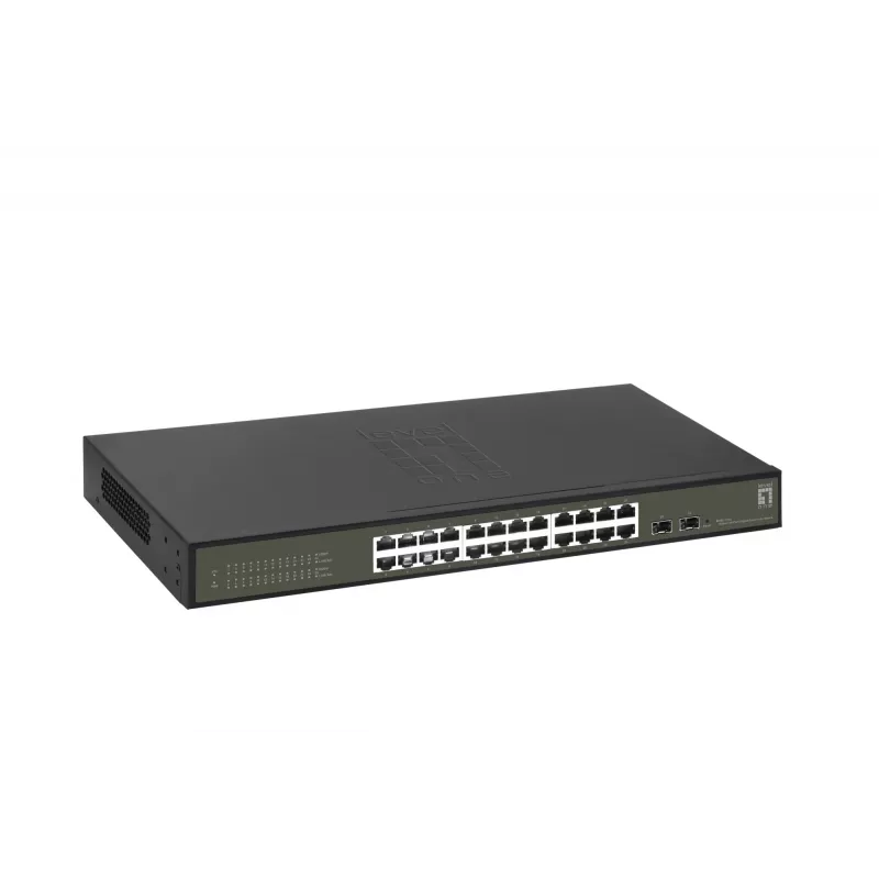 LevelOne Hilbert Switch Smart Lite Gigabit de 26 Portas, 24 x Gigabit RJ45, 2 x Gigabit SFP